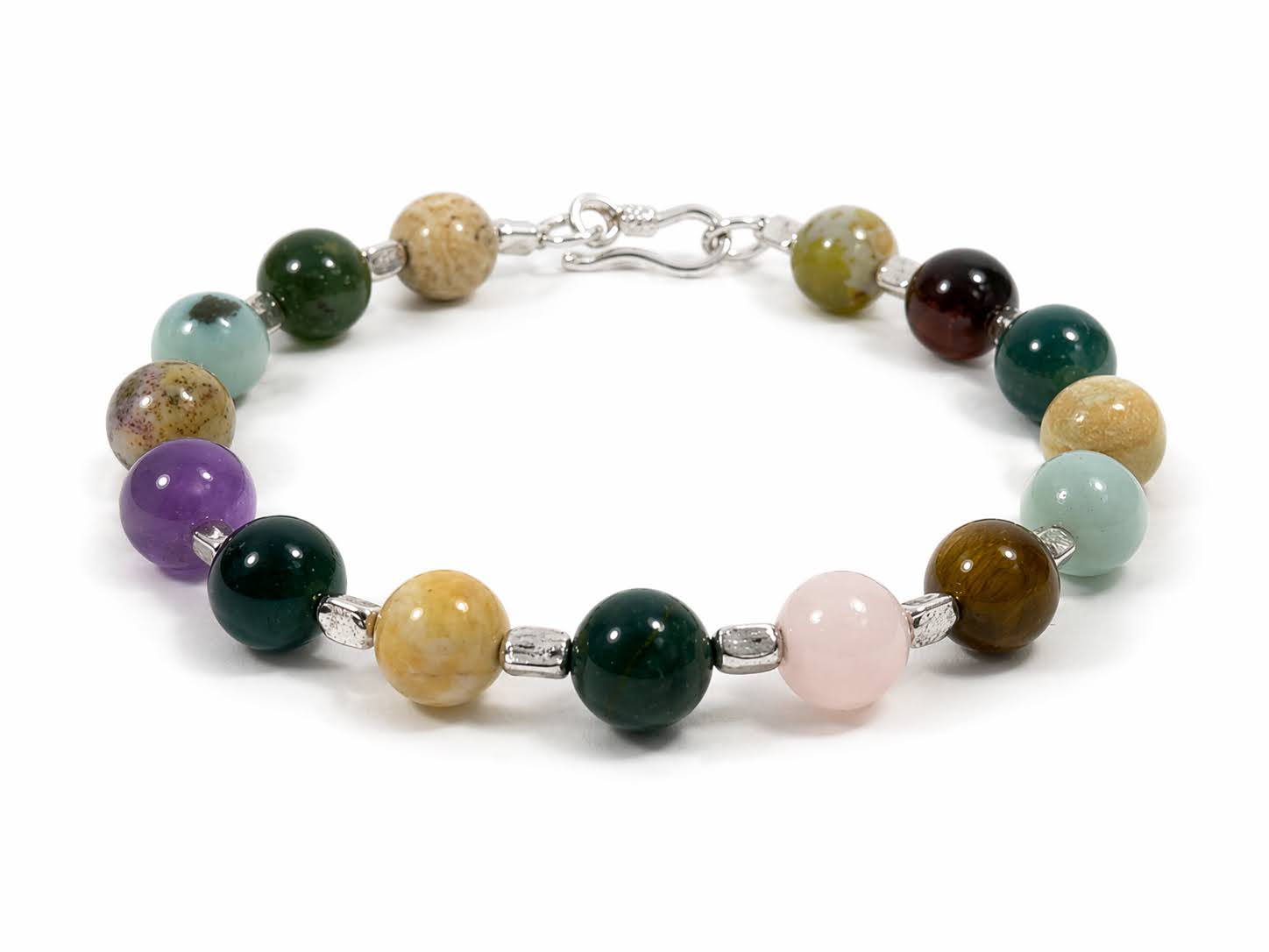 Gemora Harmonia IV Natural Stone and 925 Silver Bracelet